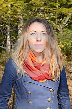 Young woman in autumn park