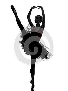 Young woman ballerina ballet dancer dancing silhouette