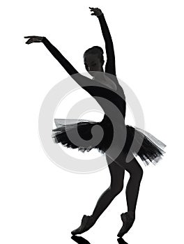 Young woman ballerina ballet dancer dancing silhouette