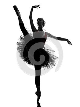 Young woman ballerina ballet dancer dancing silhouette