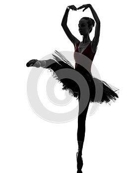 Young woman ballerina ballet dancer dancing silhouette