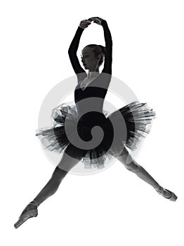 Young woman ballerina ballet dancer dancing silhouette