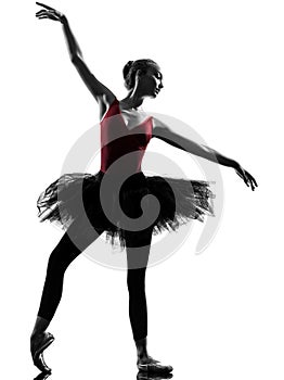 Young woman ballerina ballet dancer dancing silhouette