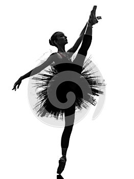 Young woman ballerina ballet dancer dancing silhouette