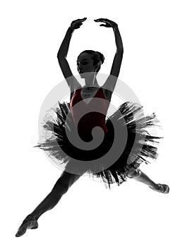 Young woman ballerina ballet dancer dancing silhouette