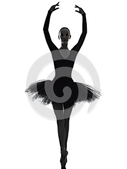 Young woman ballerina ballet dancer dancing silhouette