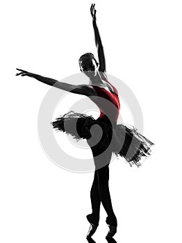 Young woman ballerina ballet dancer dancing silhouette