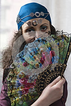 Young woman with bandana