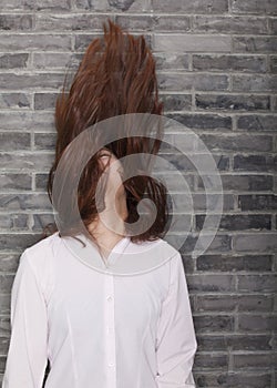 Young Woman Banging Head photo