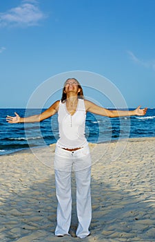 Young woman on beach