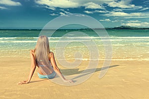 Young woman on beach