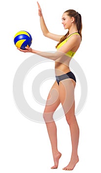 Young woman beach volleyball player