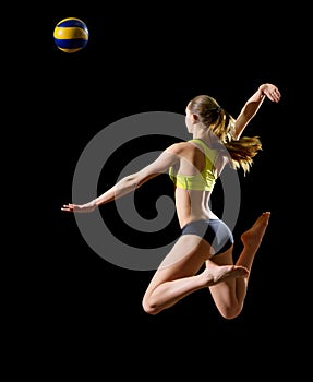 Young woman beach volleyball player
