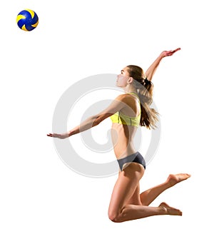 Young woman beach volleyball player