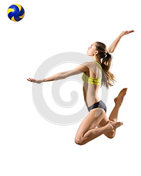 Young woman beach volleyball player