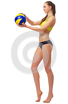 Young woman beach volleyball player