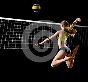 Young woman beach volleyball player