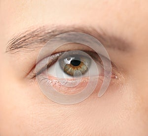 Young woman with beautiful eyes, closeup