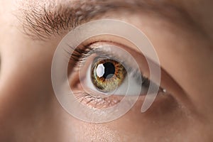 Young woman with beautiful eyes, closeup