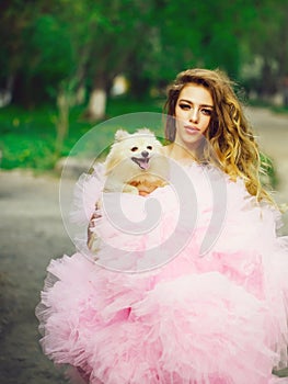 Glamour woman with dog