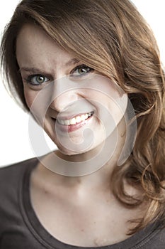 Young Woman with Beautiful Green Eyes