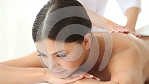 Young woman being massaged