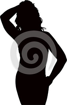 A young woman body silhouete vector