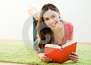 Young woman with book