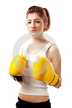 Young woman boxer