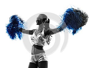 Young woman cheerleader cheerleading silhouette