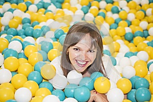 Young woman in child room. Childhood memories.