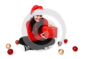 Young woman with christmas gift