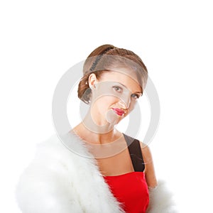 Young woman in cigarette smoke