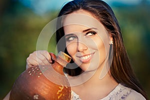 Young Woman with Clay Pitcher