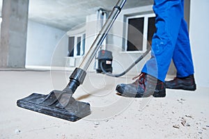 Cleaning service. dust removal with vacuum cleaner
