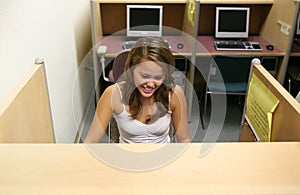 Young Woman in Computer Lab