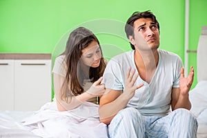 The young woman consoling disappointed impotent husband