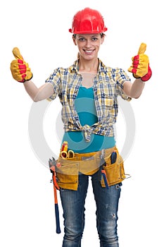 Young woman construction worker