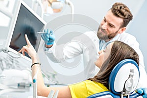 Young woman on the consultation at the dental office