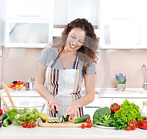 Young Woman Cooking photo