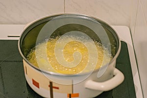 Cooking in the kitchen