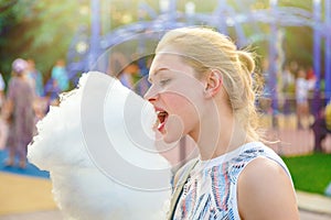 Young Woman With Cotton Candy