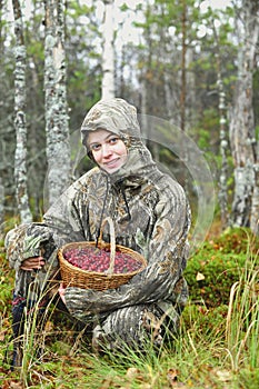 Young woman with cranberrys