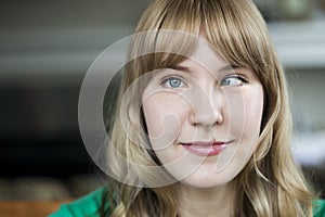 Young Woman with Crazy Blue Eyes