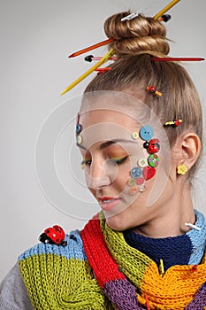 Young woman with creativity make up