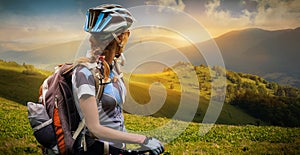 Young woman cyclist