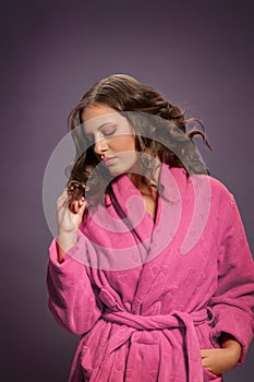 Young woman with damaged hair