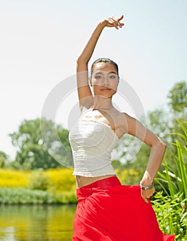 Young woman dancing