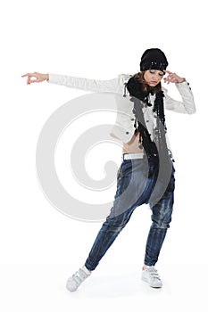 Young woman dancing hip-hop