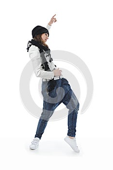 Young woman dancing hip-hop